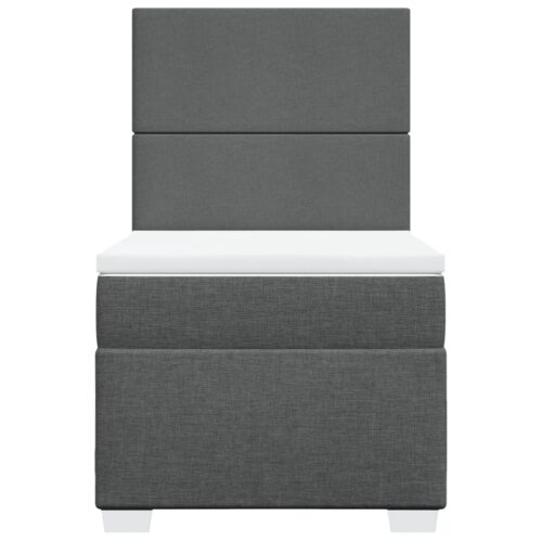 Bed Frame with Mattress Set Spring Box Base Dark Grey King Single Fabric - Image 6