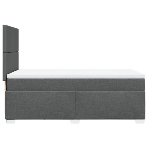 Bed Frame with Mattress Set Spring Box Base Dark Grey King Single Fabric - Image 7