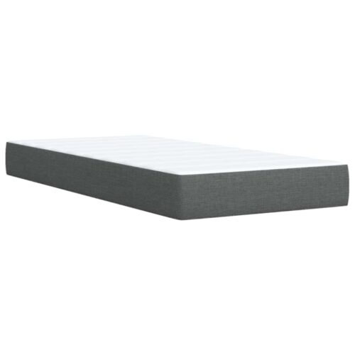 Bed Frame with Mattress Set Spring Box Base Dark Grey King Single Fabric - Image 11