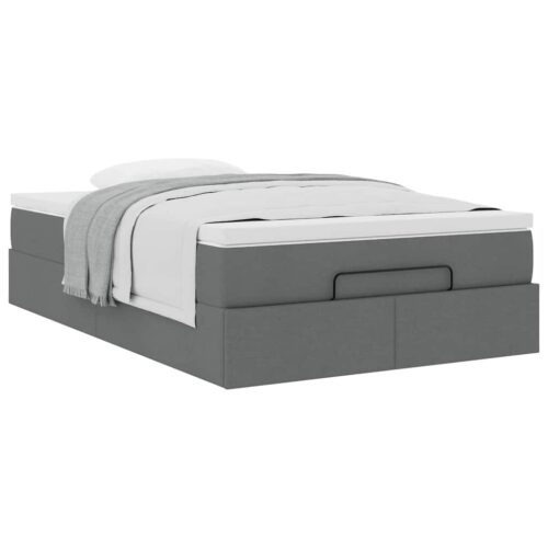 Storage Bed Frame with Mattress Set Lift Base Dark Grey Super Single Fabric - Image 5