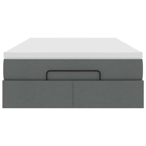 Storage Bed Frame with Mattress Set Lift Base Dark Grey Super Single Fabric - Image 7