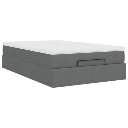 Storage Bed Frame with Mattress Set Lift Base Dark Grey Super Single Fabric - Image 10