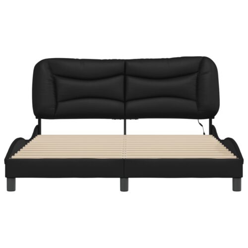 Bed Frame with LED "Hvar" Black 152x203cm Queen - Image 6