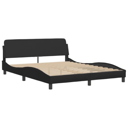 Bed Frame with LED "Hvar" Black 152x203cm Queen - Image 9
