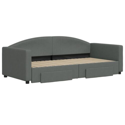 Daybed with Trundle&Drawers Dark Grey 90x190cm - Image 3