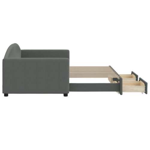 Daybed with Trundle&Drawers Dark Grey 90x190cm - Image 4