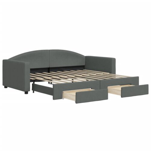 Daybed with Trundle&Drawers Dark Grey 90x190cm - Image 13