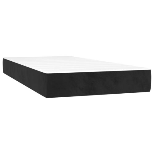 Bed Frame with Mattress Set Spring Base Black 106x203cm King Single Size Velvet - Image 5