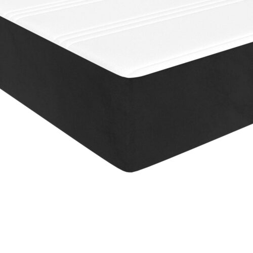 Bed Frame with Mattress Set Spring Base Black 106x203cm King Single Size Velvet - Image 9