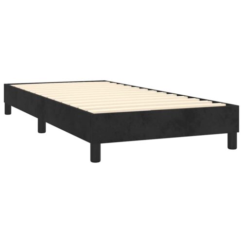 LED Lights Bed Frame with Mattress Set Base Black 106x203cm King Single Velvet - Image 5
