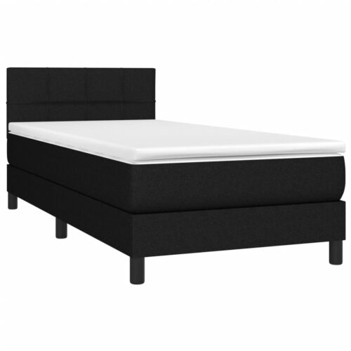 LED Lights Bed Frame with Mattress Set Base Black 106x203cm King Single Fabric - Image 13