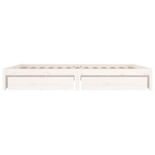 Bed Frame with Drawers White 183x203cm King - Image 4