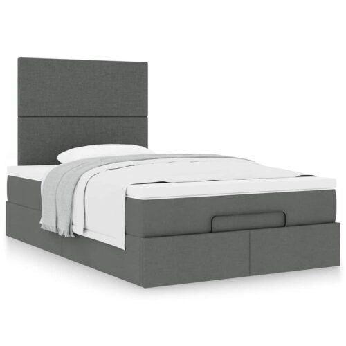 Storage Under Bed Frame with Mattress Set Lift Base Dark Grey King Single Fabric - Image 4