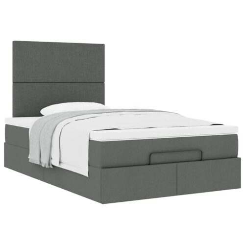 Storage Under Bed Frame with Mattress Set Lift Base Dark Grey King Single Fabric - Image 5
