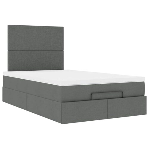 Storage Under Bed Frame with Mattress Set Lift Base Dark Grey King Single Fabric - Image 6
