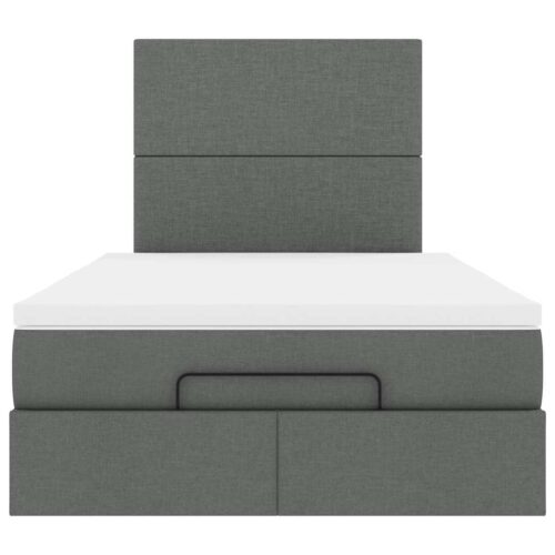 Storage Under Bed Frame with Mattress Set Lift Base Dark Grey King Single Fabric - Image 7