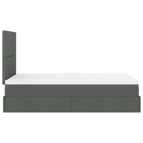 Storage Under Bed Frame with Mattress Set Lift Base Dark Grey King Single Fabric - Image 10