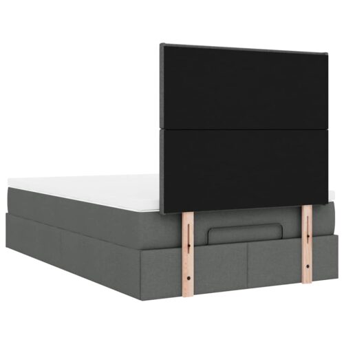 Storage Under Bed Frame with Mattress Set Lift Base Dark Grey King Single Fabric - Image 11
