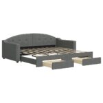 Daybed with Trundle&Drawers Dark Grey 90x190cm