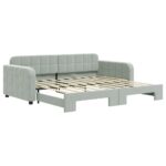 Daybed with Trundle Light Grey 90x190cm