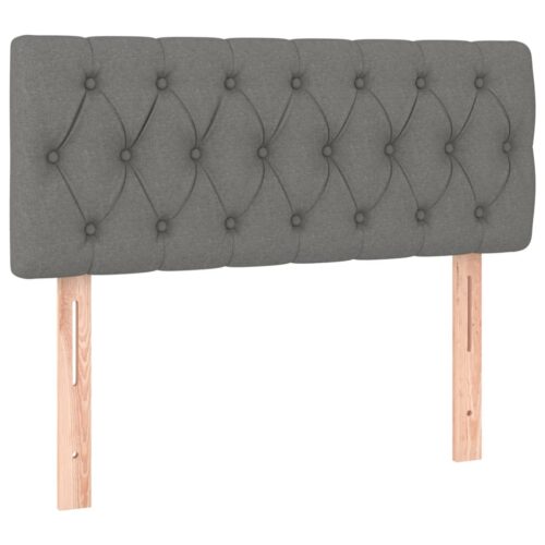 Bed Frame with Mattress Set Spring Base Platform Dark Grey 100x200cm Fabric - Image 6