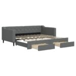 Daybed with Trundle&Drawers Dark Grey 90x190cm