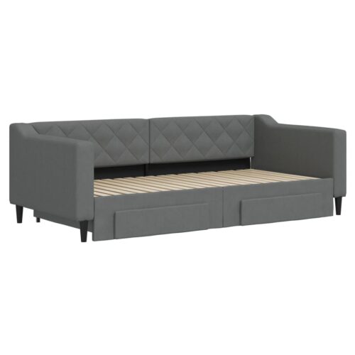 Daybed with Trundle&Drawers Dark Grey 90x190cm - Image 3