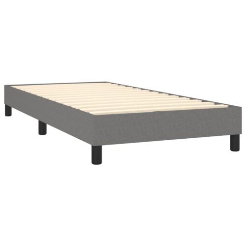 LED Lights Bed Frame with Mattress Set Base Dark Grey 100x200cm Fabric - Image 5