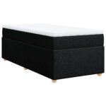 Bed Frame with Mattress Set Spring Box Base Black King Single Fabric