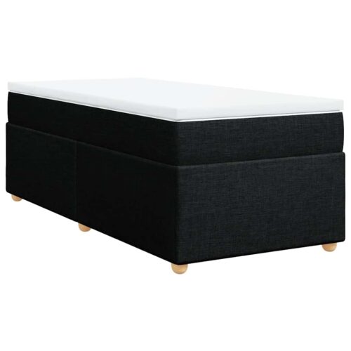 Bed Frame with Mattress Set Spring Box Base Black King Single Fabric