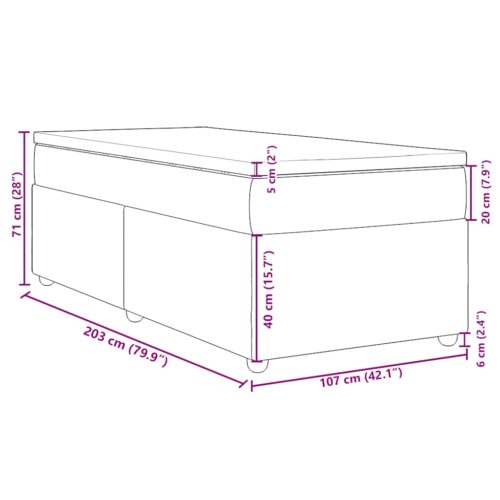 Bed Frame with Mattress Set Spring Box Base Black King Single Fabric - Image 12