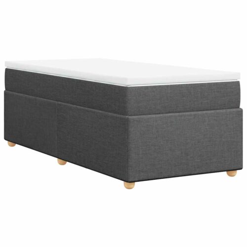 Bed Frame with Mattress Set Spring Box Base Dark Grey King Single Fabric - Image 6