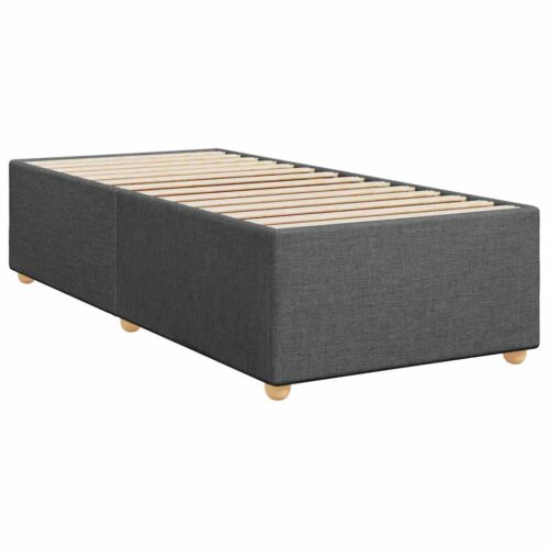 Bed Frame with Mattress Set Spring Box Base Dark Grey King Single Fabric - Image 7