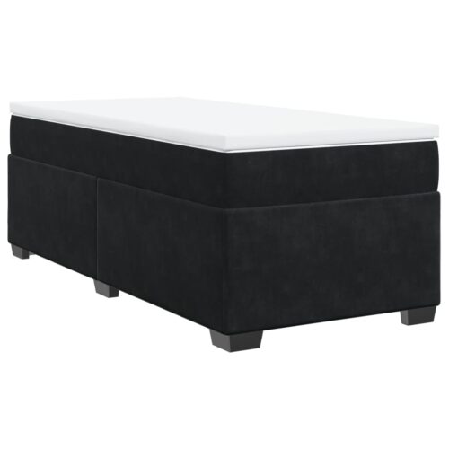 Bed Frame with Mattress Set Spring Box Base Black King Single Velvet - Image 3
