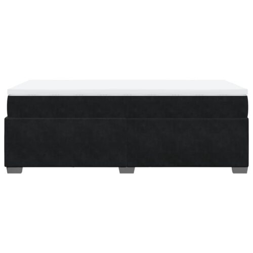 Bed Frame with Mattress Set Spring Box Base Black King Single Velvet - Image 5