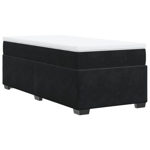 Bed Frame with Mattress Set Spring Box Base Black King Single Velvet - Image 6