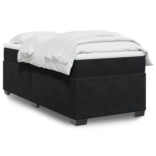Bed Frame with Mattress Set Spring Box Base Black King Single Velvet - Image 13