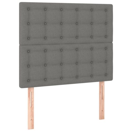 LED Lights Bed Frame with Mattress Set Base Dark Grey 106x203cm King Single Size Fabric - Image 7