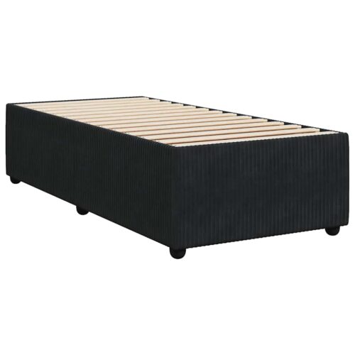 Bed Frame with Mattress Set Spring Box Base Black King Single Velvet - Image 5