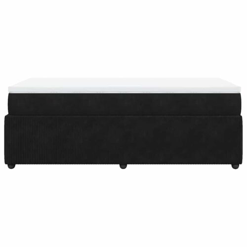 Bed Frame with Mattress Set Spring Box Base Black King Single Velvet - Image 8