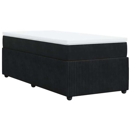 Bed Frame with Mattress Set Spring Box Base Black King Single Velvet - Image 9