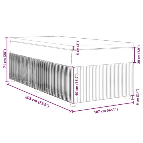 Bed Frame with Mattress Set Spring Box Base Black King Single Velvet - Image 12