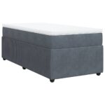 Bed Frame with Mattress Set Spring Box Base Dark Grey King Single Velvet
