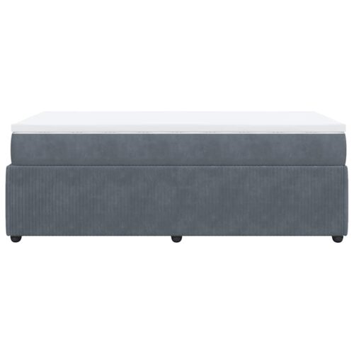 Bed Frame with Mattress Set Spring Box Base Dark Grey King Single Velvet - Image 8