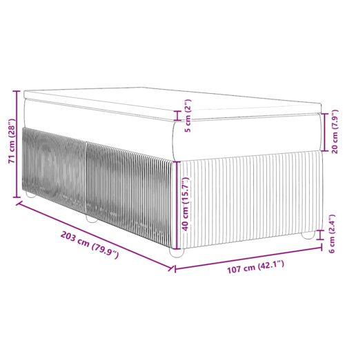 Bed Frame with Mattress Set Spring Box Base Dark Grey King Single Velvet - Image 12