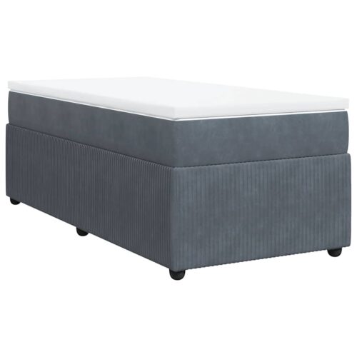 Bed Frame with Mattress Set Spring Box Base Dark Grey King Single Velvet - Image 13