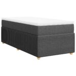 Bed Frame with Mattress Set Spring Box Base Black King Single Fabric