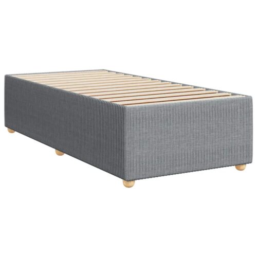 Bed Frame with Mattress Set Spring Box Base Dark Grey King Single Fabric - Image 5