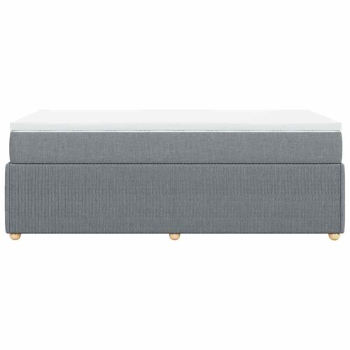 Bed Frame with Mattress Set Spring Box Base Dark Grey King Single Fabric - Image 8