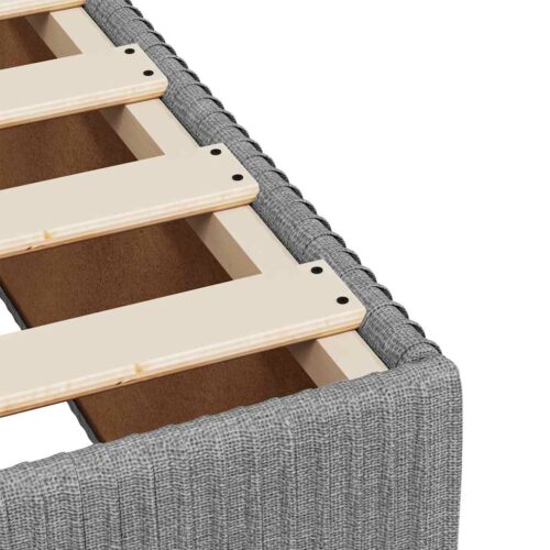 Bed Frame with Mattress Set Spring Box Base Dark Grey King Single Fabric - Image 10